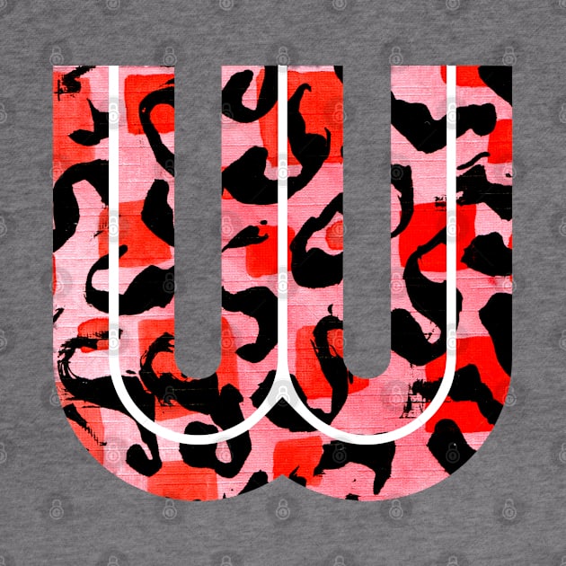 Abstract Letter W Watercolour Leopard Print Alphabet by Squeeb Creative